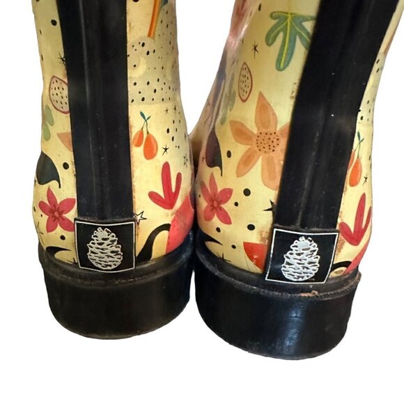 Lone Cone Rain Boots Tall Outdoor Matte Finish Fun Moroccan Horses Womens Size 5 - Picture 4 of 9